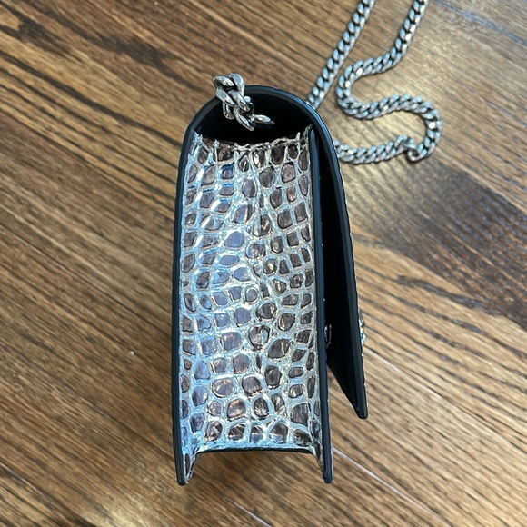 Alexander McQueen Silver Croc Wallet on a Chain - Picture 5 of 9